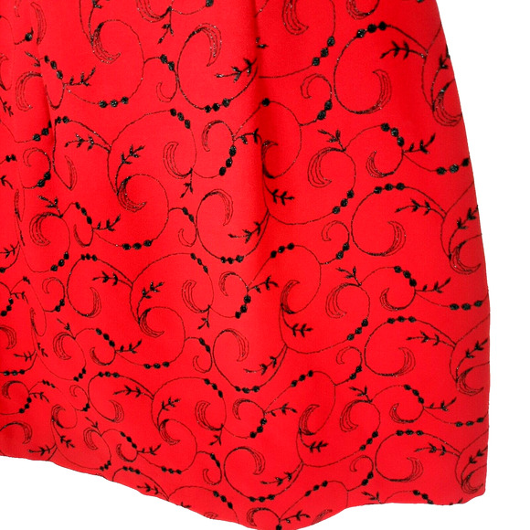 Vintage Y2K XOXO Glitter Embellished Mini Dress Size 7 Shimmer Red Black Goth - Picture 4 of 15